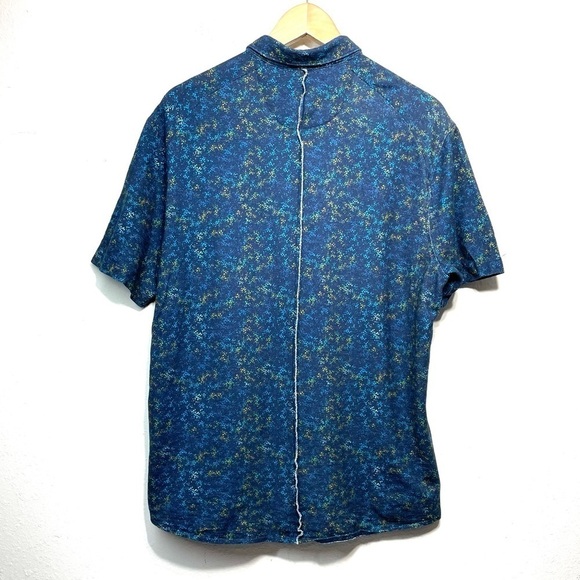 good man brand 100% cotton short sleeve button down print M N261 - Picture 2 of 11